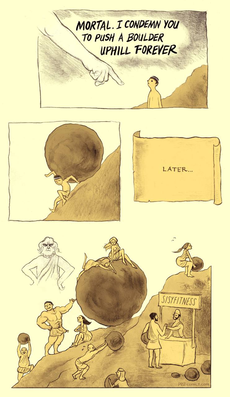 MORTAL. I CONDEMN YOU TO PUSH A BOULDER UPHILL FOR VER LATER