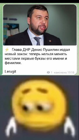 Глава ДНР Денис Пушилин издал новый закон: теперь нельзя менять местами первые буквы его имени и