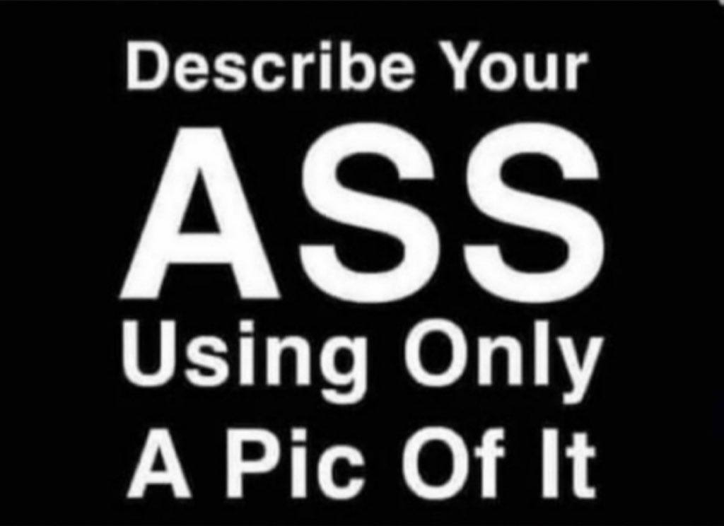 Describe Your ASS Using Only A Pic Of It