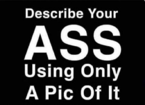 Describe Your ASS Using Only A Pic Of It