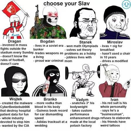 choose your Slav 0) 2 4 SES SHED 4 Огадап Bogdan Stanek Miroslav lives in a soviet era won math Olympiads kvas cig for fights outside the bunker solves set theory breakfast stadium every trades weapon