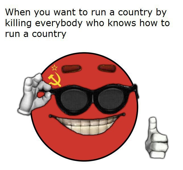 When you want to run a country killing everybody who knows how to run a country