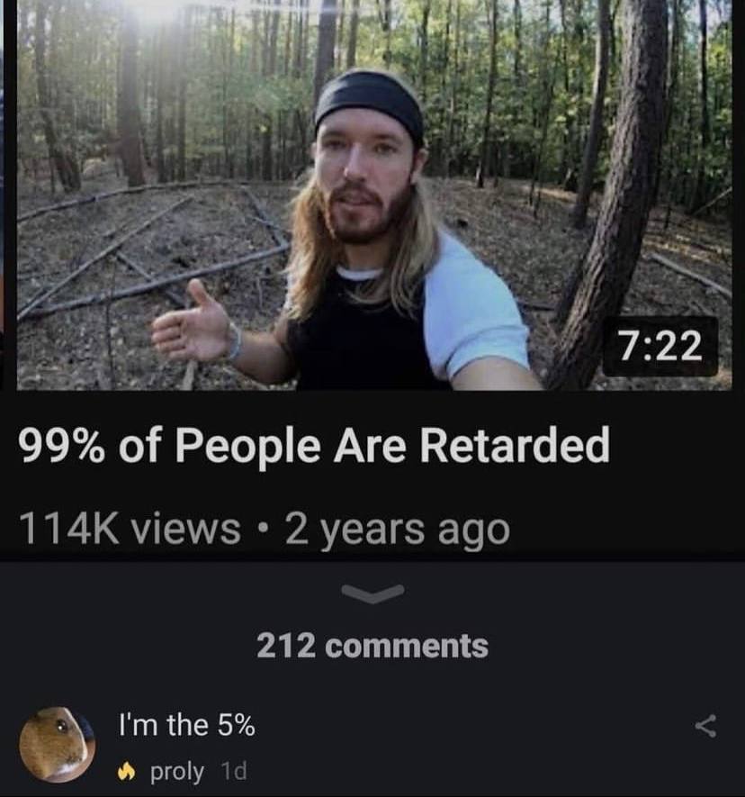 iF 22 99% of People Are Retarded views 2 years ago 212 comments the 5% proly