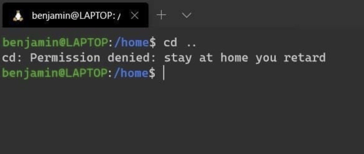 Permission denied: stay at home you retard