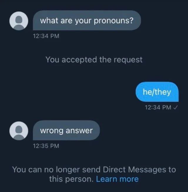 12:34 You accepted the request 12:34 12:35 You can по longer send Direct Messages to this person. Learn more
