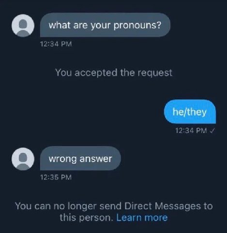 12:34 You accepted the request 12:34 12:35 You can по longer send Direct Messages to this person. Learn more
