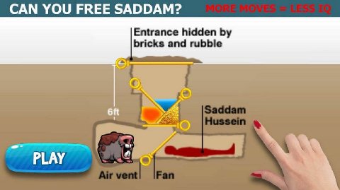САМ YOU FREE SADDAM? Entrance hidden bricks and rubble PLAY 4 О