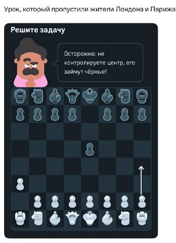 Урок, который пропустили жители Лондона и Парижа Решите задачу Осторожно: не контролируете центр, его займут чёрные!