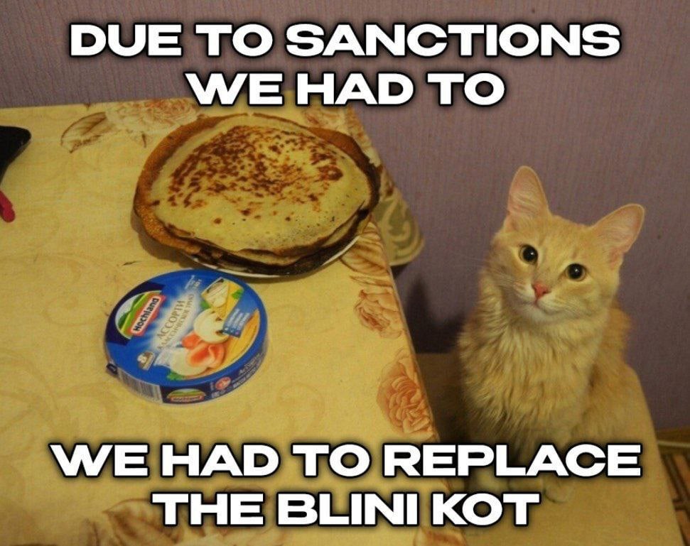 DUE ТО SANCTIONS WE HAD TO WE HAD TO REPLACE THE BLINI KOT