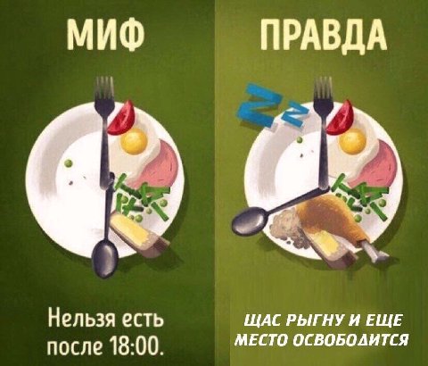 МИФ ПРАВДА Нельзя есть ЩАС РЫГНУ И ЕЩЕ после 18:00. МЕСТО ОСВОБОДИТСЯ