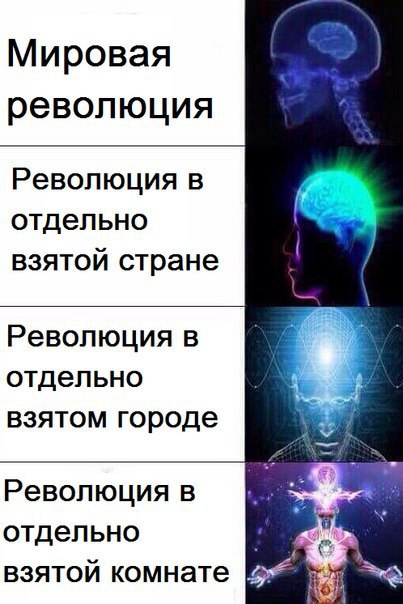 Мировая революция Революция в отдельно взятой стране Революция в отдельно взятом городе У Революция в отдельно взятой комнате of
