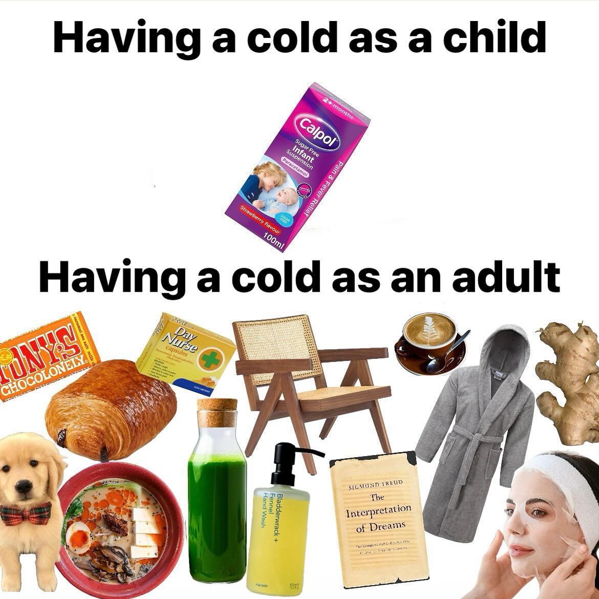 Having а cold as а child an adult Having a cold as у.