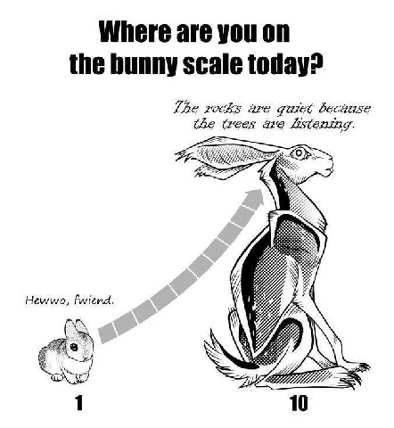 Where are you on the hunny scale today? lhe rocks are because the wees are Listening. Hewwo, fwiend. 1 10