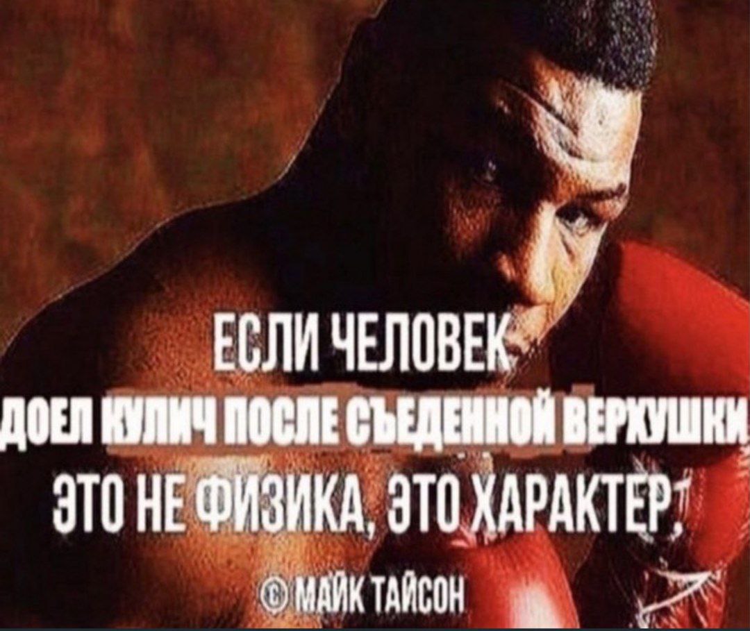 4 ЕСЛИ ДОЕЛ КУЛИЧ ПОСЛЕ СЪЕДЕННОЙ ВЕРКУШКИ ЗТОНЕФИЗИКА, ЭТО ХАРАКТЕР: МАЙК ТАЙСОН