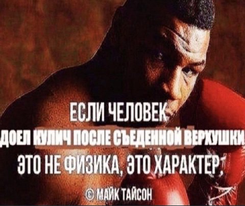 4 ЕСЛИ ДОЕЛ КУЛИЧ ПОСЛЕ СЪЕДЕННОЙ ВЕРКУШКИ ЗТОНЕФИЗИКА, ЭТО ХАРАКТЕР: МАЙК ТАЙСОН