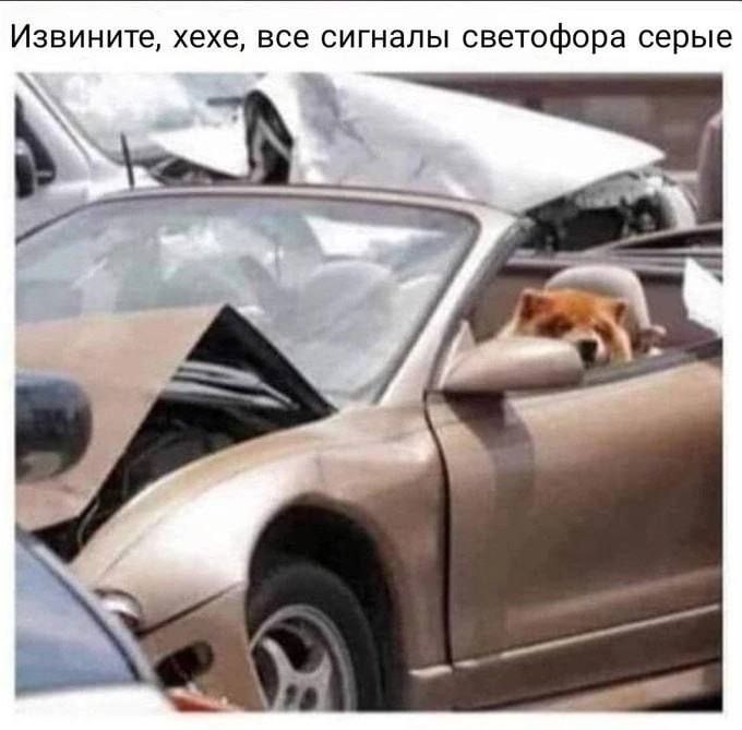 Извините, хехе, все сигналы светофора серые