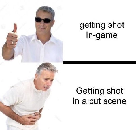 getting shot in-game Getting shot in a cut scene