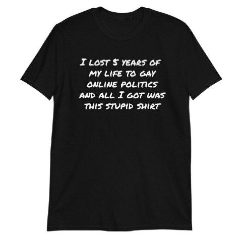 I Lost YEARS OF MY LIFE TO GAY ONLINE POLITICS AND ALL I GOT WAS THIS STUPID SHIRT