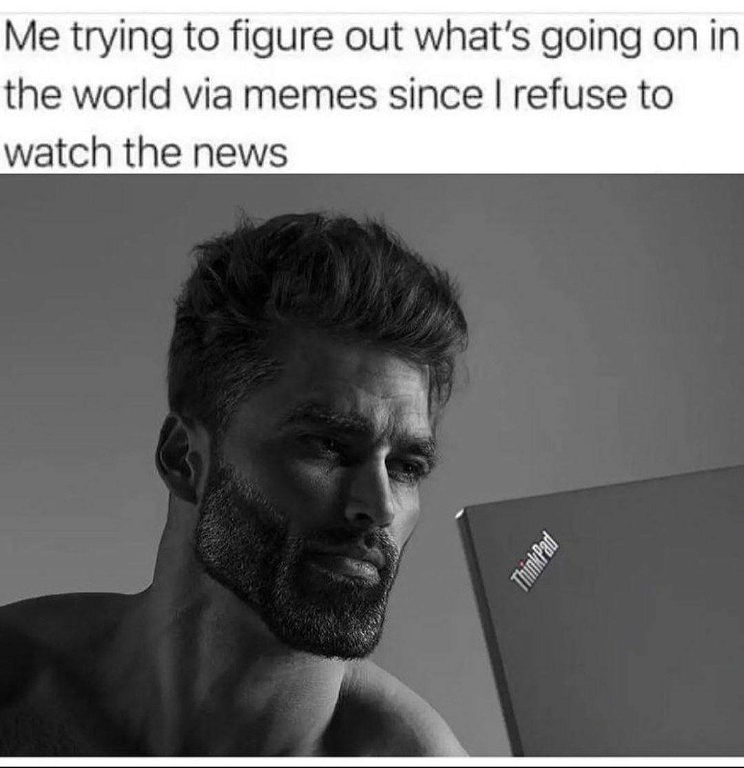 Me trying to figure out what’s going on in the world via memes since refuse to watch the news у