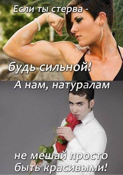 Если ты стерва -будь сильной! А нам, натуралам не мешай быть аси