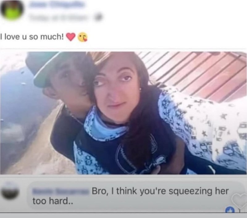 love uso much! Ты» 4 See Bro, think you're squeezing her too hard..