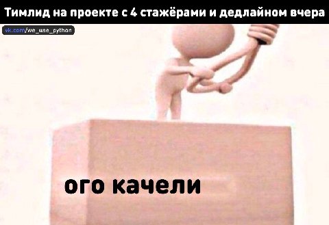 Тимлид на проекте с 4 стажёрами и дедлайном вчера ого качели