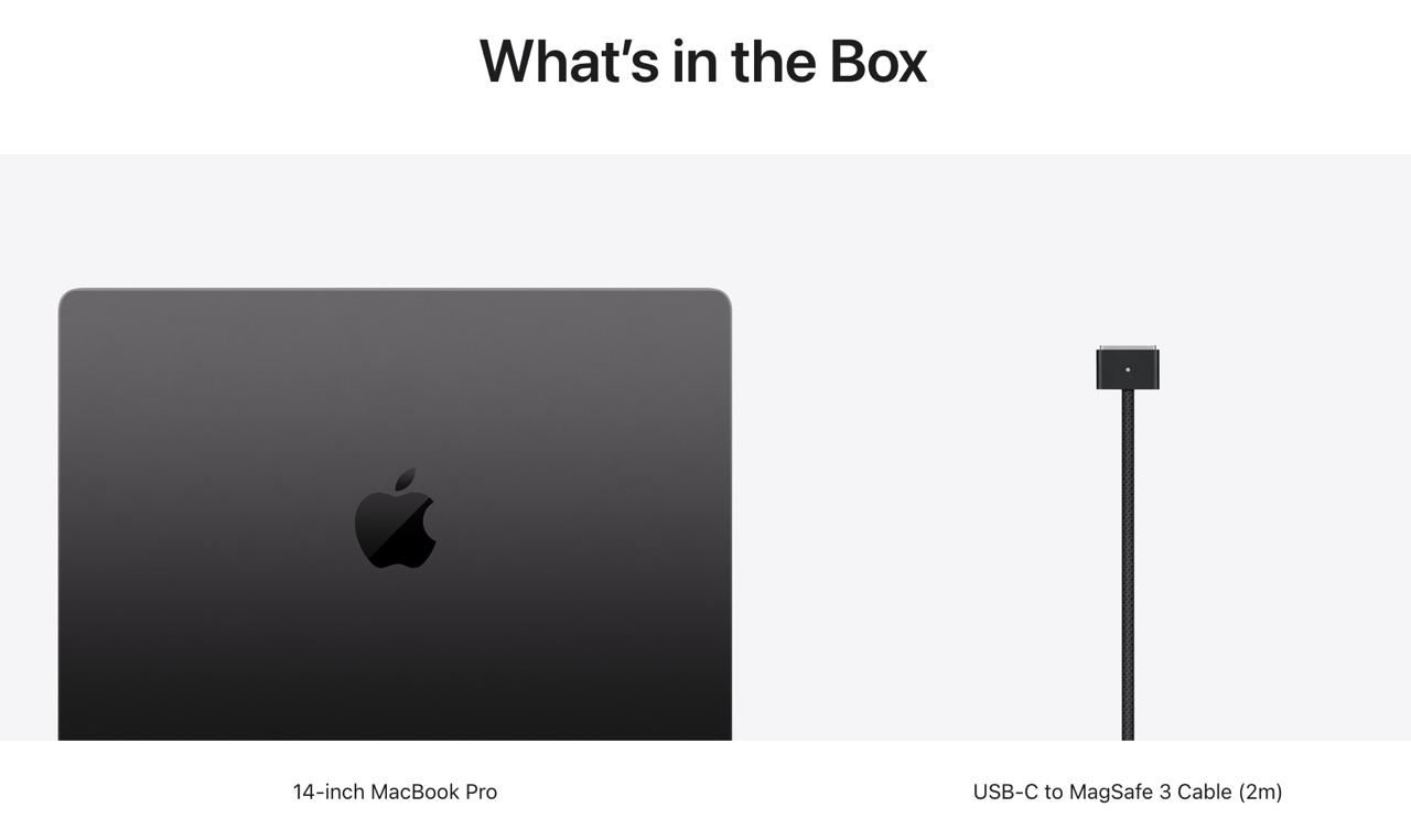 What's in the Вох 14-inch MacBook Pro USB-C to MagSafe 3 Cable