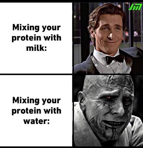 25 Mixing your protein with milk Mixing your protein with water: