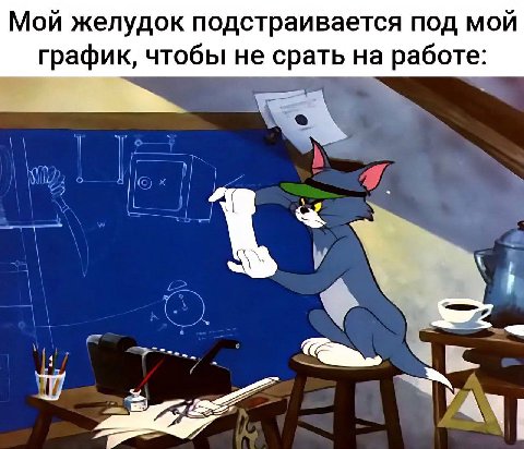 Мой желудок подстраивается под мой график, чтобы не срать на работе: