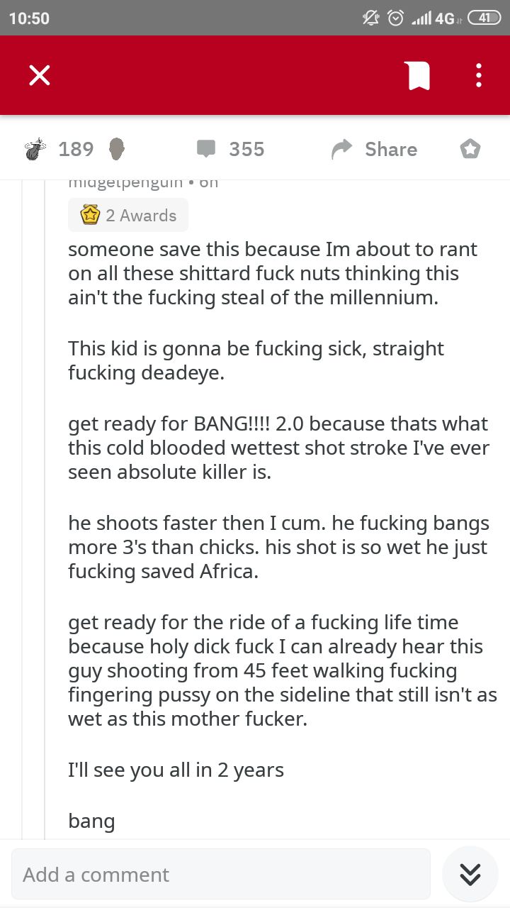 10:50 189 9 355 Share 2 Awards someone save this because about to rant on all these shittard fuck nuts thinking this ain't the fucking steal of the millennium. This kid is gonna be fucking sick, strai