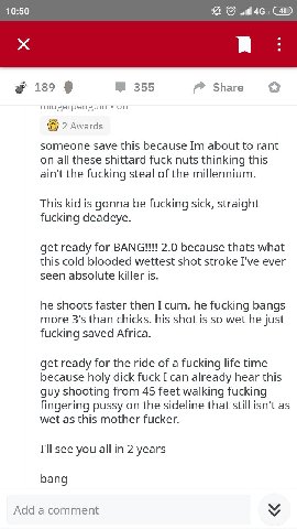 10:50 189 9 355 Share 2 Awards someone save this because about to rant on all these shittard fuck nuts thinking this ain't the fucking steal of the millennium. This kid is gonna be fucking sick, strai