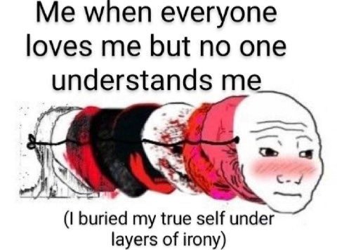 wnen everyone loves me but no one understands me buried my true self under layers of irony)