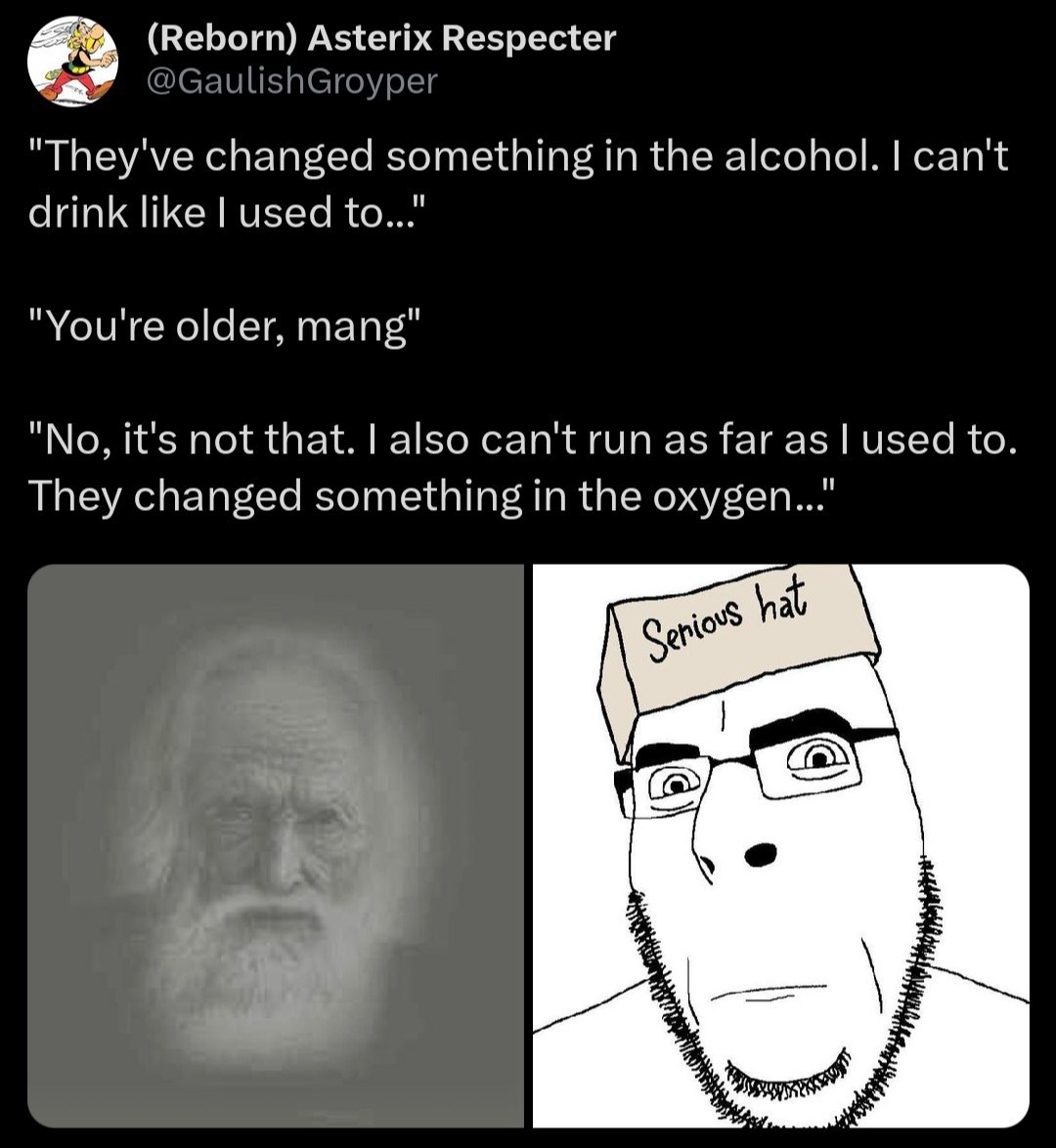 (Reborn) Asterix Respecter "They've changed something the alcohal. can't drink like used to..." "You're older, mang” "No, it's not that. also can't run as far as чзеа to. They changed something in the