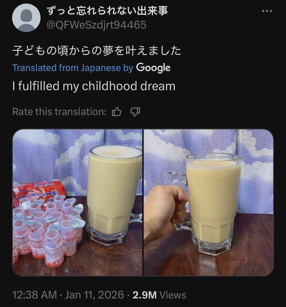 @QFWeSzdjrt94465 Translated from Japanese Google fulfilled my childhood dream Rate this translation: 12:38 Jan 11, 2026 Views