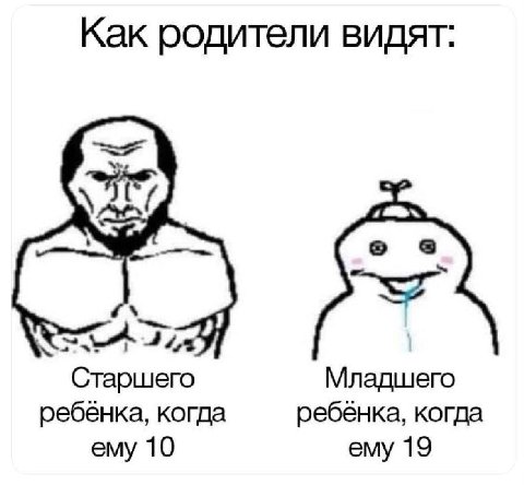 Как родители видят: о Старшего Младшего ребёнка, когда ребёнка, когда ему 10 ему 19