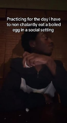 egg in a social setting to nonchalantly eat a boiled