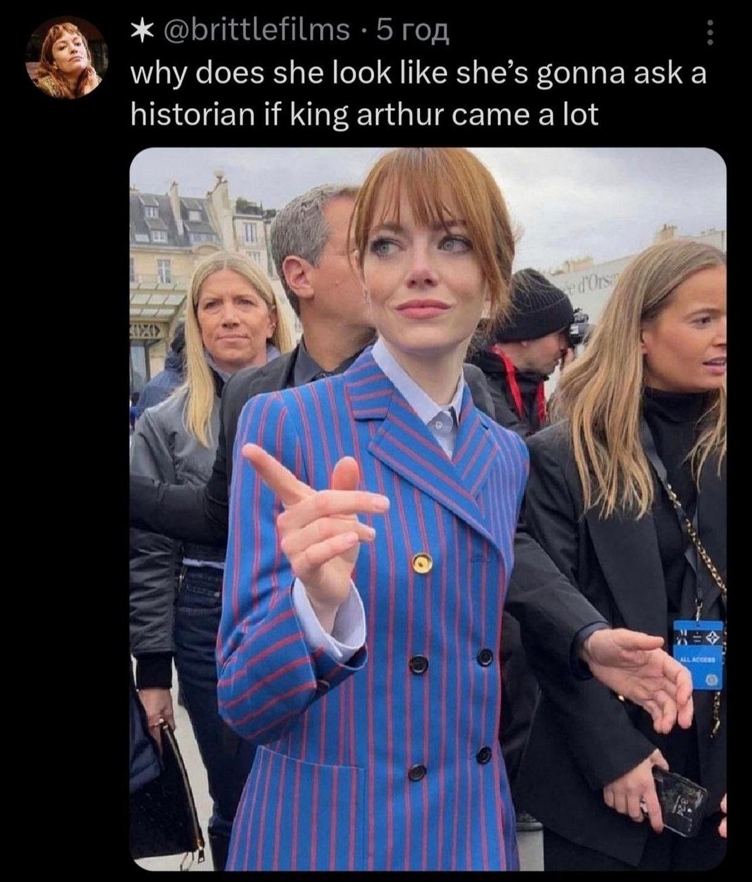 @brittlefilms 5 год why does she look like she’s gonna ask а historian if king arthur came a lot и 2 2 1