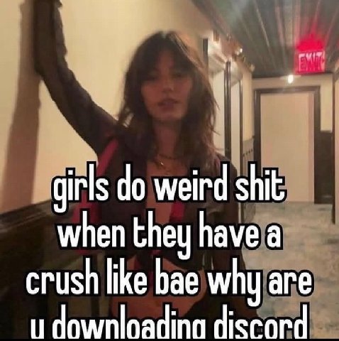 girls weird shit when they have a crush like bae why are downloadina discord