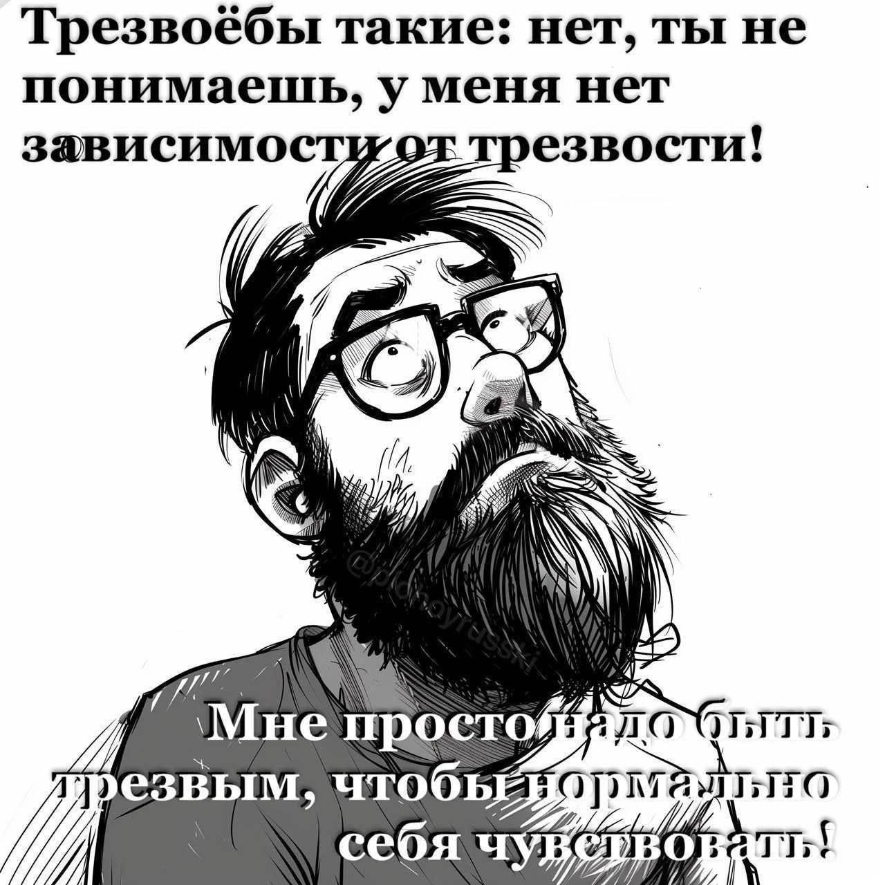 Трезвоёбы такие: нет, ты не понимаешь, у меня нет трезвости! Тел Mue резвым,