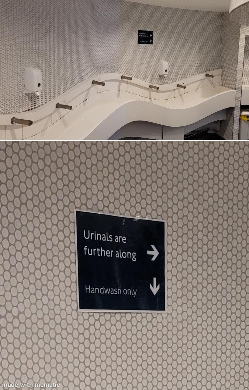 ‘За Urinals are Turther along Handwash only у
