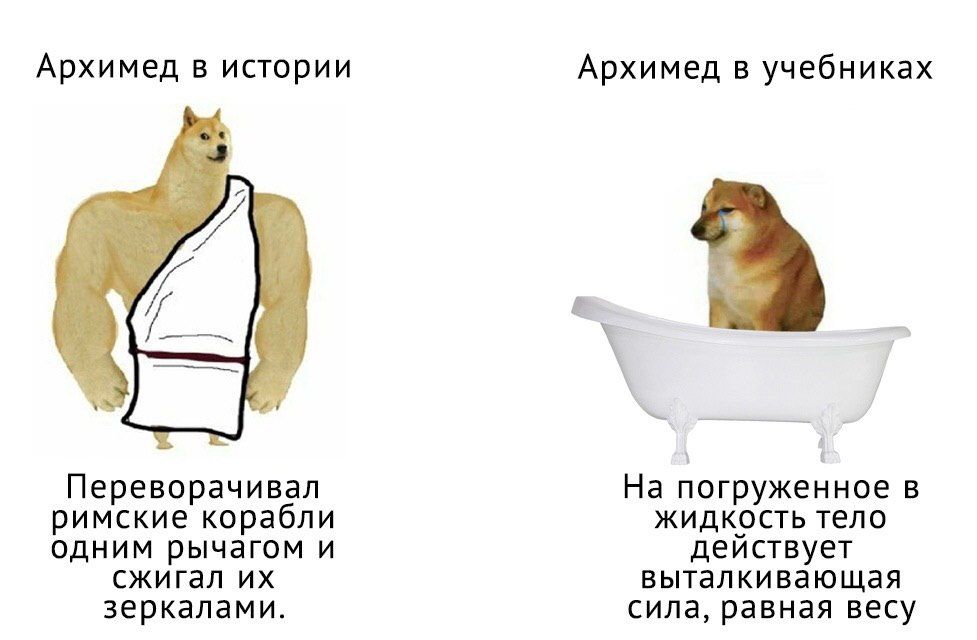 Архимед в истории Архимед в учебниках As a Переворачивал На погруженное в римские корабли жидкость тело одним рычагом и действует сжигал выталкивающая зеркалами. сила, равная весу