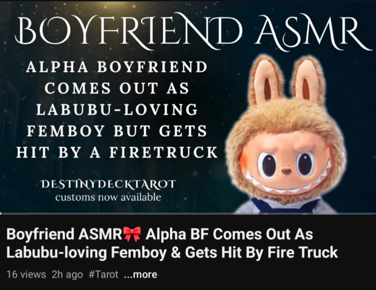 ALPHA BOYFRIEND COMES OUT AS LABUBU-LOVING РЕМВОУ BUT GETS HIT А FIRETRUCK 4 A 4 DESTINYDIECKIAROL customs пом available Boyfriend АЗМК Comes Out As Labubu-loving Femboy Gets Hit Fire Truck