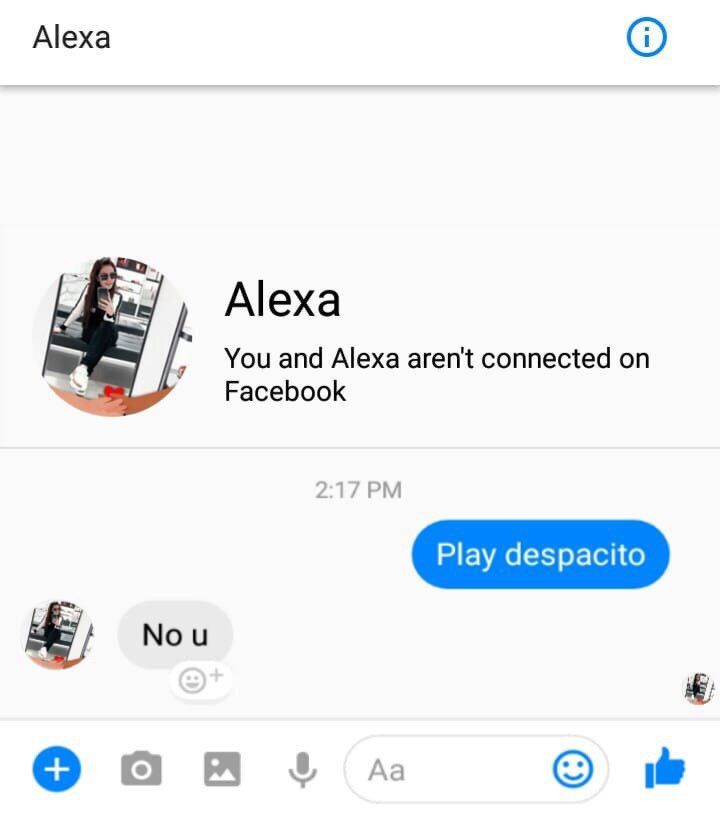 Alexa You and Alexa aren't connected РГасеБоок 2:17 Play despacito