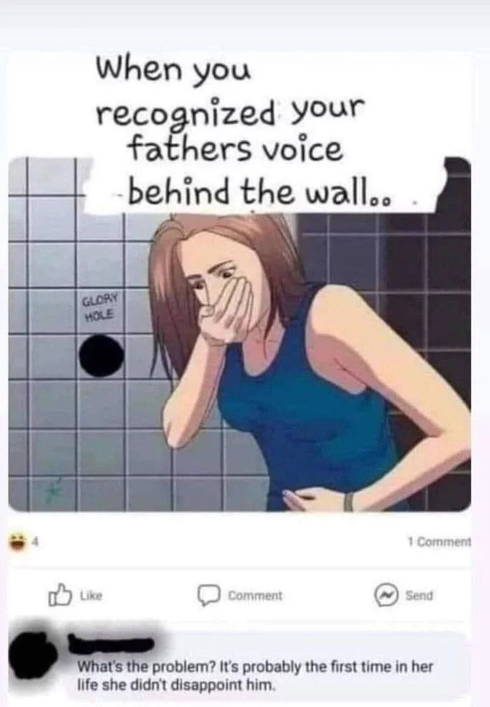When you your fathers voice -behind the 65) i 1 it's probably the first time in her life she didn't disappoint him.