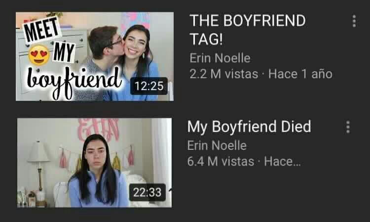 THE BOYFRIEND Erin Noelle 2 2.2 vistas Hace 1 айо У My Boyfriend Died Erin Noelle 6.4 vistas Hace...