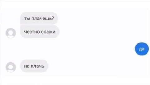 ты плачешь? честно скажи не плачь