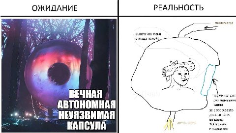 ОЖИДАНИЕ РЕАЛЬНОСТЬ я пищемасса К 4 11 4, выпустите меня отсюда нахой! терминал для ВЕЧНАЯ разгадывания капчи АВТОНОМНАЯ за 10000 разга- данных капч выдается моча, говно 100 грамм КАПСУЛА пищемассы IN
