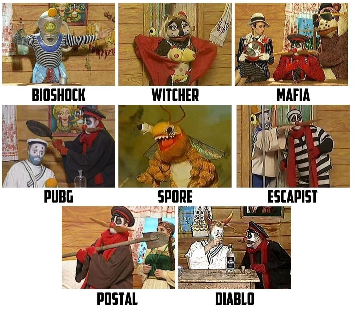 ied WITCHER MAFIA (63) а PUBG SPORE ESCAPIST POSTAL DIABLO