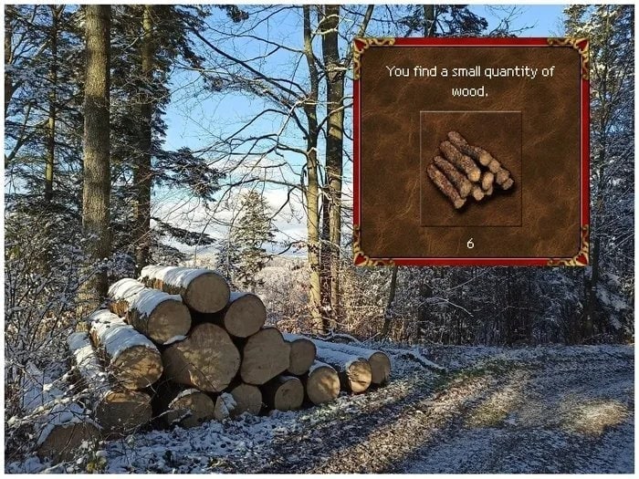 You find а small quantity of wood, 7% on 75