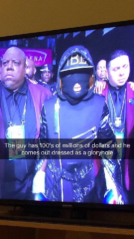 The guy has 100'$ of millions of dollars and he comes out dressed as a gloryhole у
